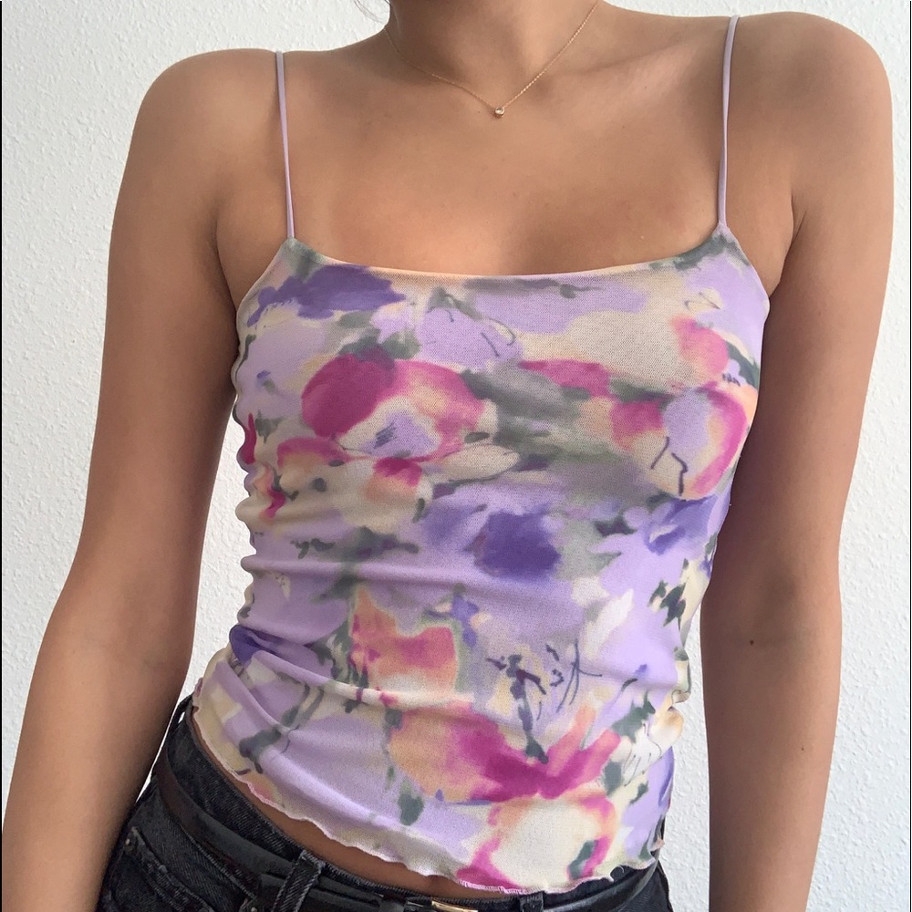 Floral lavender cami